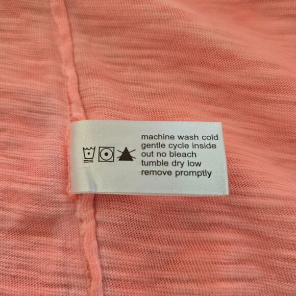 Elliott Lauren All Cotton Tee Size M Tangerine Orange Short Sleeve Crew Neck - Picture 4 of 6